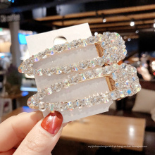 INS na moda Coreia Clipe bico de pato de strass Clipe de pino de cabelo de cristal de diamante cheio de pérolas para mulheres e meninas
